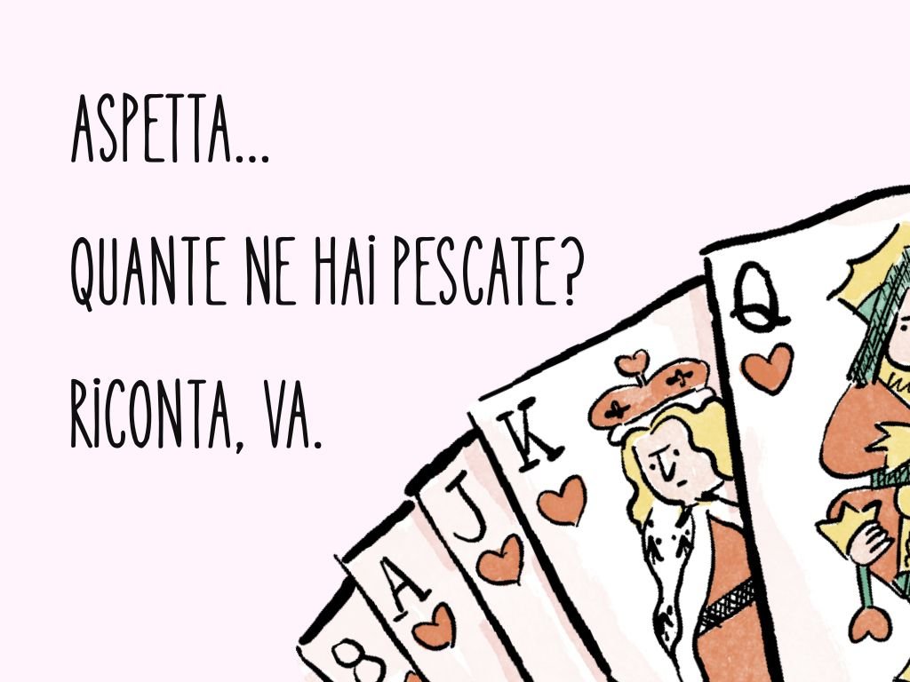 carte da poker da mettere in ordine, quasi una scala reale