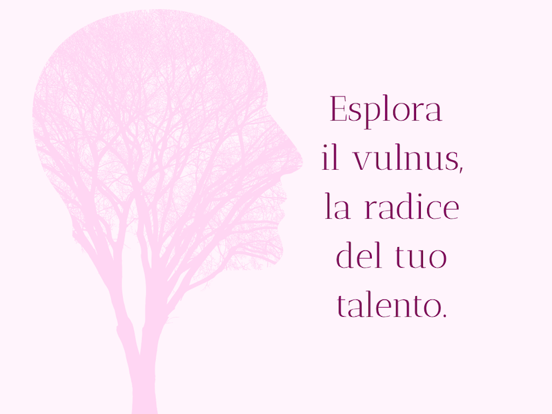 testa con un albero che cresce, la radice del talento